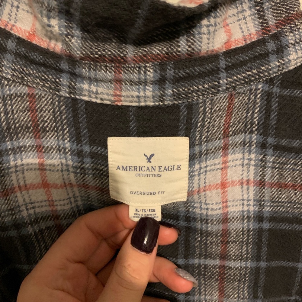 American Eagle flannel lace up shirt